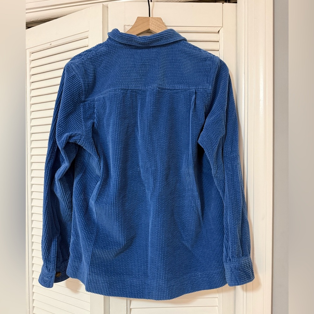 Vintage 90s L.L. Bean Sunwashed Corduroy Shirt Jacket - Blue - Size M - Picture 2 of 7